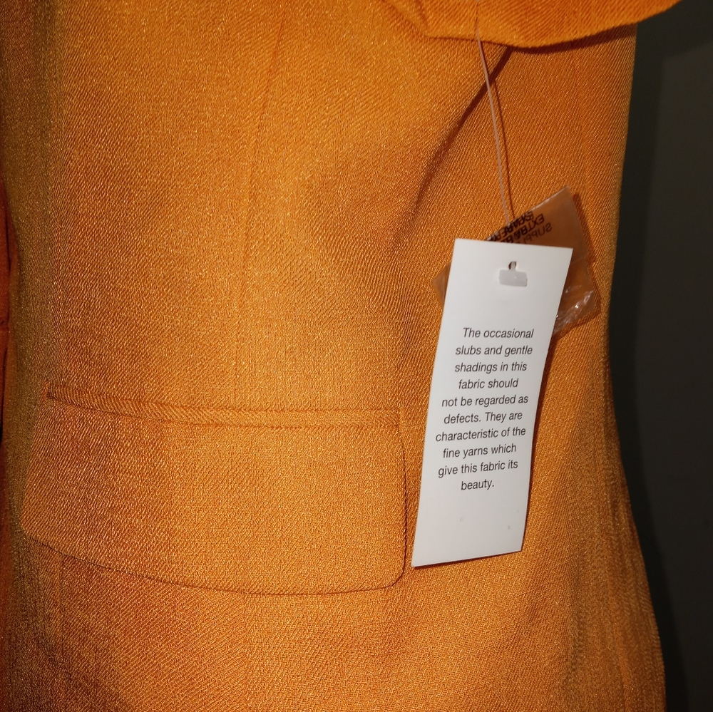 Le suit orange skirt suit set size 10 petite new with tags - Picture 7 of 8